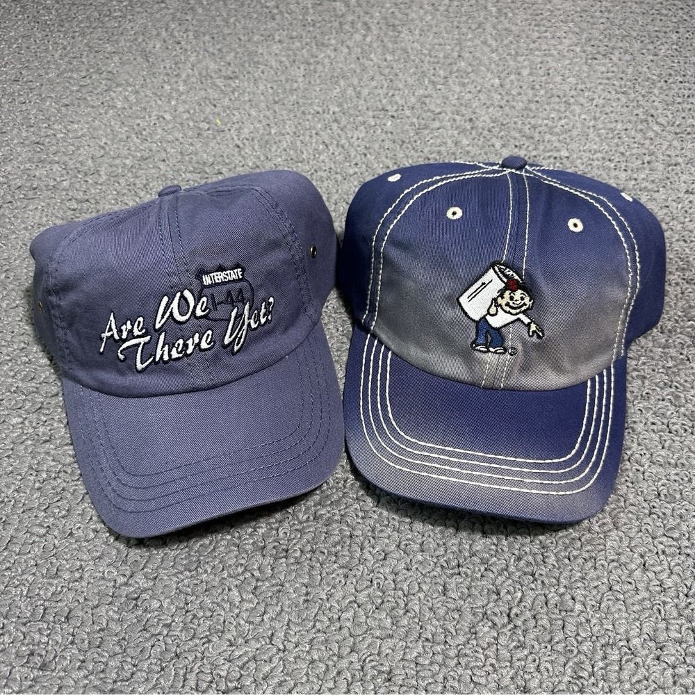 Adjustable Men's Baseball Caps Blue/Gray Lot of 2